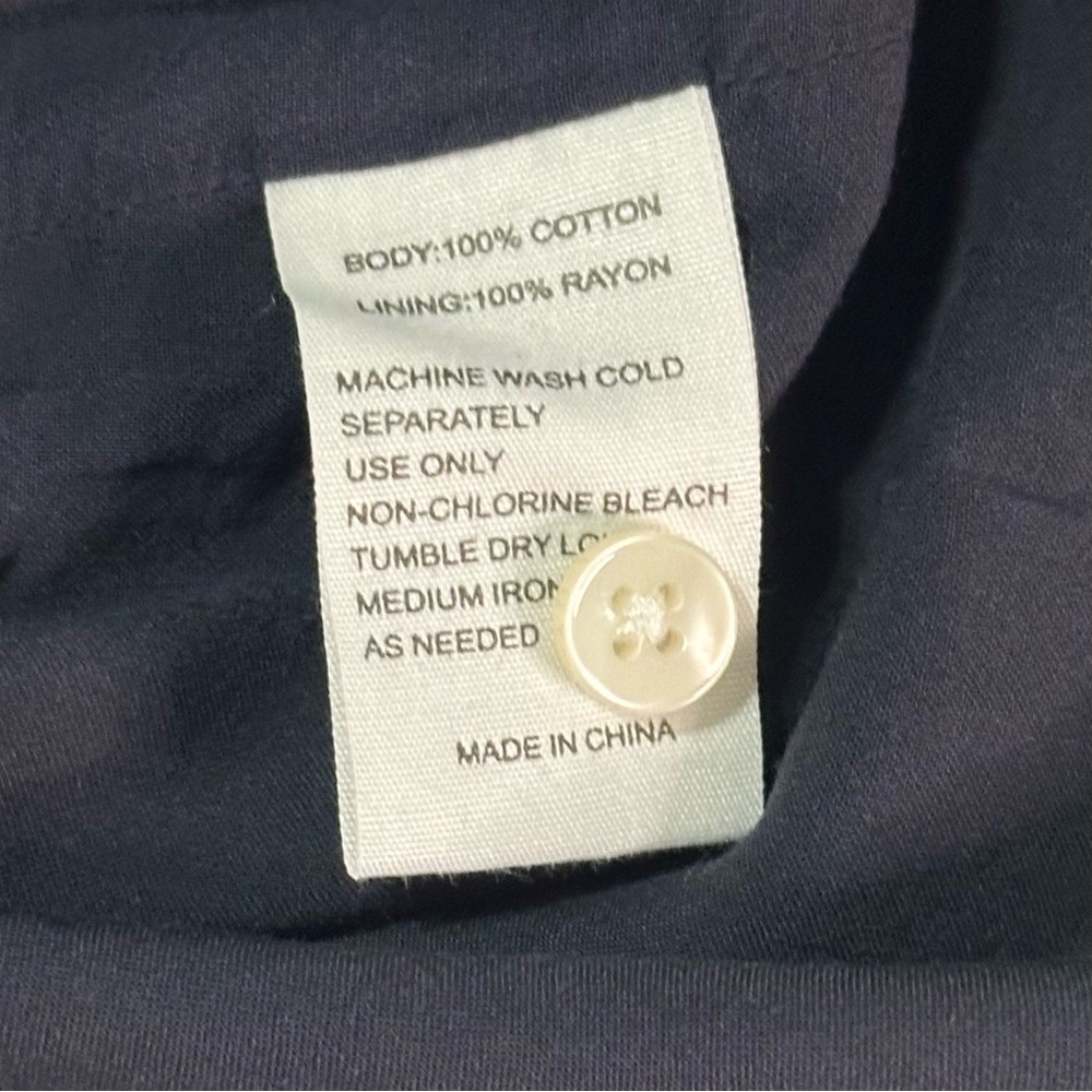 Trovata Yulia Shirt Dress Floral Blue Button Front Tiered Cotton Size M NWT - Picture 10 of 11